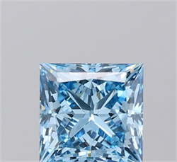 Picture of Lab Grown Diamond 1.80 Carats, Princess with  Cut, Fancy Vivid Blue Color, VS1 Clarity and Certified by IGI