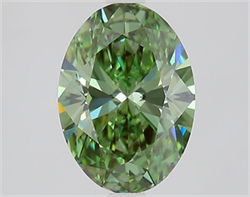 Picture of Lab Grown Diamond 2.11 Carats, Oval with  Cut, Fancy Vivid Green Color, VS1 Clarity and Certified by IGI