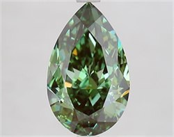 Picture of Lab Grown Diamond 3.51 Carats, Pear with  Cut, Fancy Vivid Green Color, VVS2 Clarity and Certified by IGI