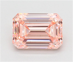 Picture of Lab Grown Diamond 1.51 Carats, Emerald with  Cut, Fancy Vivid Pink Color, VS2 Clarity and Certified by IGI
