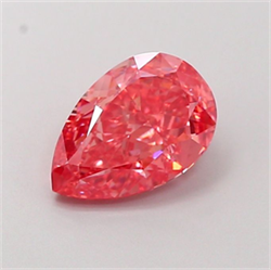 Picture of Lab Grown Diamond 1.54 Carats, Pear with  Cut, Fancy Vivid Pink Color, VVS2 Clarity and Certified by IGI