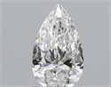 Natural Diamond 0.72 Carats, Pear with  Cut, D Color, VVS1 Clarity and Certified by GIA