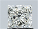 Natural Diamond 1.00 Carats, Princess with  Cut, H Color, IF Clarity and Certified by IGI