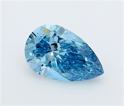 Picture of Lab Grown Diamond 1.64 Carats, Pear with  Cut, Fancy Vivid Blue Color, VS2 Clarity and Certified by IGI
