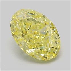 Picture of Lab Grown Diamond 1.56 Carats, Oval with  Cut, Fancy Intense Yellow Color, VS1 Clarity and Certified by IGI
