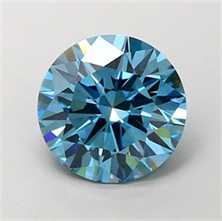 Picture of Lab Grown Diamond 2.13 Carats, Round with Ideal Cut, Fancy Vivid Blue Color, VS1 Clarity and Certified by IGI
