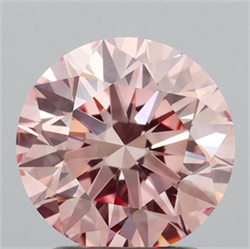 Picture of Lab Grown Diamond 1.96 Carats, Round with Ideal Cut, Fancy Intense Pink Color, VS1 Clarity and Certified by IGI