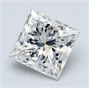 Natural Diamond 1.71 Carats, Princess with  Cut, J Color, VS2 Clarity and Certified by GIA