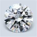Natural Diamond 2.50 Carats, Round with Excellent Cut, H Color, VS1 Clarity and Certified by GIA