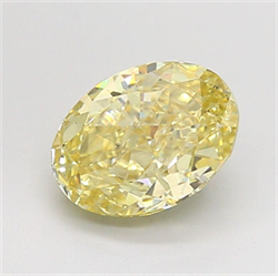 Picture of Lab Grown Diamond 2.17 Carats, Oval with  Cut, Fancy Yellow Color, VS2 Clarity and Certified by IGI