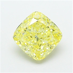 Picture of Lab Grown Diamond 1.55 Carats, CUSHION MODIFIED with  Cut, Fancy Intense Yellow Color, VS1 Clarity and Certified by IGI
