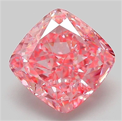 Picture of Lab Grown Diamond 3.10 Carats, CUSHION MODIFIED with  Cut, Fancy Vivid Pink Color, VVS2 Clarity and Certified by IGI
