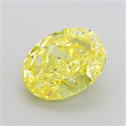 Picture of Lab Grown Diamond 4.55 Carats, Oval with  Cut, Fancy Vivid Yellow Color, VVS2 Clarity and Certified by IGI