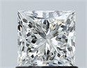 Natural Diamond 1.02 Carats, Princess with  Cut, I Color, SI1 Clarity and Certified by GIA