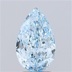 Picture of Lab Grown Diamond 2.02 Carats, Pear with  Cut, Fancy Vivid Blue Color, VS2 Clarity and Certified by IGI