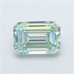 Picture of Lab Grown Diamond 1.35 Carats, Emerald with  Cut, Fancy Intense Green Color, VS1 Clarity and Certified by IGI