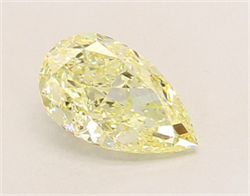 Picture of Lab Grown Diamond 1.39 Carats, Pear with  Cut, Fancy Light Yellow Color, VVS2 Clarity and Certified by IGI