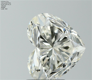 Picture of Natural Diamond 3.03 Carats, Heart with  Cut, H Color, VVS1 Clarity and Certified by IGI