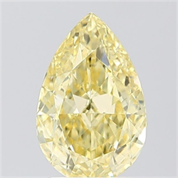 Picture of Lab Grown Diamond 2.02 Carats, Pear with  Cut, Fancy Intense Yellow Color, VVS2 Clarity and Certified by IGI