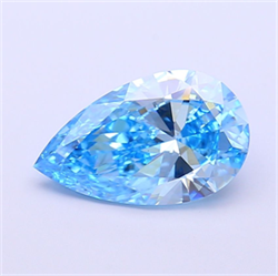 Picture of Lab Grown Diamond 2.09 Carats, Pear with  Cut, Fancy Vivid Blue Color, VS1 Clarity and Certified by IGI