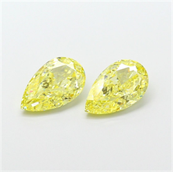 Picture of Lab Grown Diamond 1.51 Carats, Pear with  Cut, Fancy Intense Yellow Color, VS1 Clarity and Certified by IGI