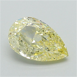 Picture of Lab Grown Diamond 1.21 Carats, Pear with  Cut, Fancy Intense Yellow Color, VS1 Clarity and Certified by IGI