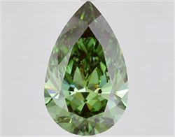 Picture of Lab Grown Diamond 9.01 Carats, Pear with  Cut, Fancy Vivid Green Color, VS1 Clarity and Certified by IGI