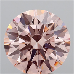 Picture of Lab Grown Diamond 3.40 Carats, Round with Ideal Cut, Fancy Intense Pink Color, VS1 Clarity and Certified by IGI