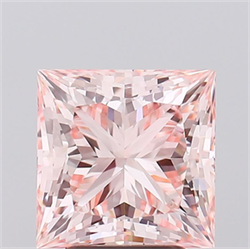 Picture of Lab Grown Diamond 3.73 Carats, Princess with  Cut, Fancy Intense Pink Color, VVS2 Clarity and Certified by IGI