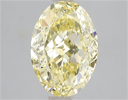 Picture of Lab Grown Diamond 3.01 Carats, Oval with  Cut, Fancy Intense Yellow Color, VS1 Clarity and Certified by IGI