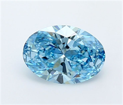 Picture of Lab Grown Diamond 1.49 Carats, Oval with  Cut, Fancy Vivid Blue Color, VVS1 Clarity and Certified by IGI