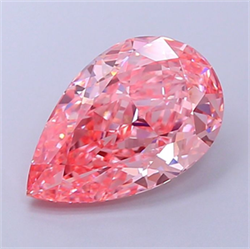 Picture of Lab Grown Diamond 4.22 Carats, Pear with  Cut, Fancy Vivid Pink Color, VS1 Clarity and Certified by IGI