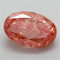 Picture of Lab Grown Diamond 7.70 Carats, Oval with  Cut, Fancy Vivid Pink Color, VS2 Clarity and Certified by IGI