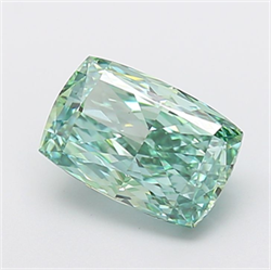 Picture of Lab Grown Diamond 3.51 Carats, CUSHION MODIFIED with  Cut, Fancy Vivid Green Color, VS1 Clarity and Certified by IGI