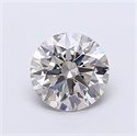 Lab Grown Diamond 1.55 Carats, Round with Ideal Cut, H Color, VVS2 Clarity and Certified by IGI
