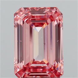 Picture of Lab Grown Diamond 1.87 Carats, Emerald with  Cut, Fancy Vivid Pink Color, VS2 Clarity and Certified by IGI