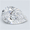 Diamante Natural 1.50 quilates, De pera , Color D, claridad SI1 y certificado GIA