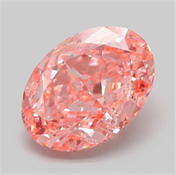 Picture of Lab Grown Diamond 4.09 Carats, Oval with  Cut, Fancy Vivid Pink Color, VVS2 Clarity and Certified by IGI