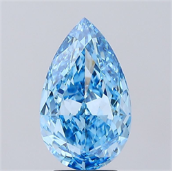 Picture of Lab Grown Diamond 4.00 Carats, Pear with  Cut, Fancy Vivid Blue Color, VS1 Clarity and Certified by IGI