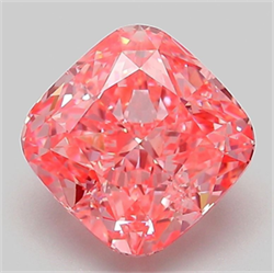 Picture of Lab Grown Diamond 3.09 Carats, CUSHION MODIFIED with  Cut, Fancy Vivid Pink Color, VVS2 Clarity and Certified by IGI
