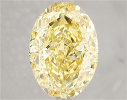 Picture of Lab Grown Diamond 5.02 Carats, Oval with  Cut, Fancy Vivid Yellow Color, VS1 Clarity and Certified by IGI