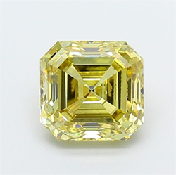 Picture of Lab Grown Diamond 1.83 Carats, Asscher with  Cut, Fancy Yellow Color, VS1 Clarity and Certified by IGI