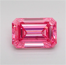 Picture of Lab Grown Diamond 1.62 Carats, Emerald with  Cut, Fancy Vivid Pink Color, VS2 Clarity and Certified by IGI