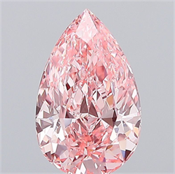 Picture of Lab Grown Diamond 4.01 Carats, Pear with  Cut, Fancy Vivid Pink Color, VS1 Clarity and Certified by IGI
