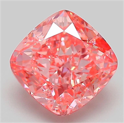 Picture of Lab Grown Diamond 3.14 Carats, CUSHION MODIFIED with  Cut, Fancy Vivid Pink Color, VVS2 Clarity and Certified by IGI
