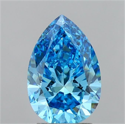 Picture of Lab Grown Diamond 3.01 Carats, Pear with  Cut, Fancy Vivid Blue Color, VS1 Clarity and Certified by IGI