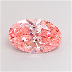 Picture of Lab Grown Diamond 2.00 Carats, Oval with  Cut, Fancy Vivid Pink Color, VS1 Clarity and Certified by IGI