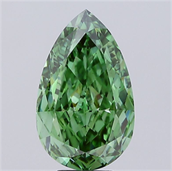 Picture of Lab Grown Diamond 8.06 Carats, Pear with  Cut, Fancy Vivid Green Color, VS1 Clarity and Certified by IGI