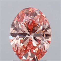 Picture of Lab Grown Diamond 2.03 Carats, Oval with  Cut, Fancy Intense Pink Color, VS1 Clarity and Certified by IGI