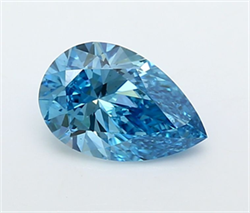 Picture of Lab Grown Diamond 1.50 Carats, Pear with  Cut, Fancy Vivid Blue Color, VVS2 Clarity and Certified by IGI